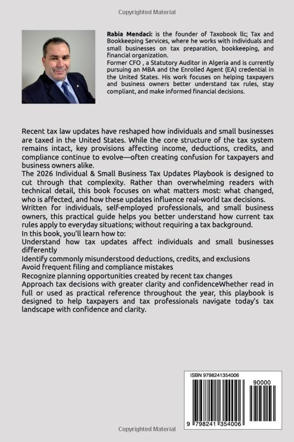 Text about tax law updates, business practices, and professional guidance, with a barcode at the bottom.